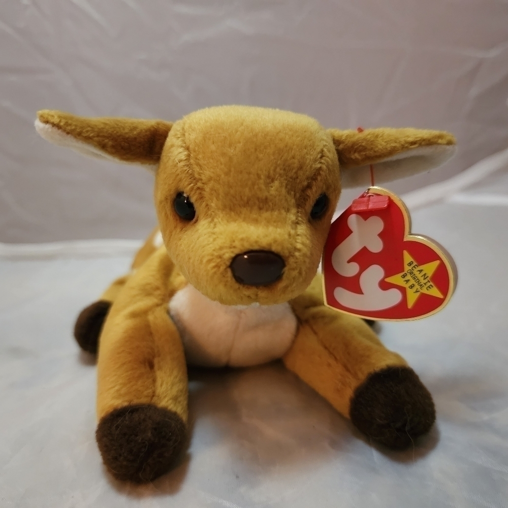 TY Beanie Baby Deer Spotted Fawn "Whisper" Toy Plush Stuffed Animal Retired 1999